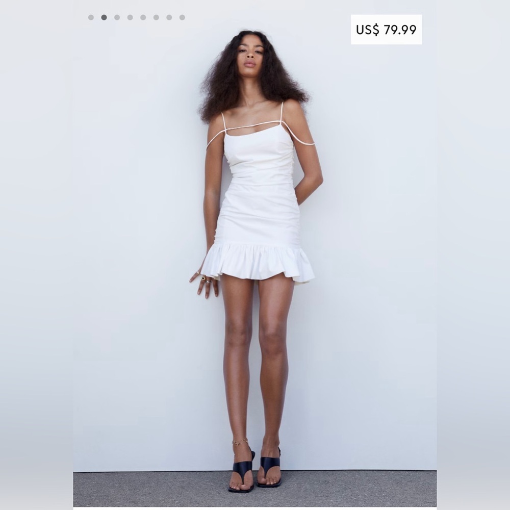 New Mango ruched strap dress
